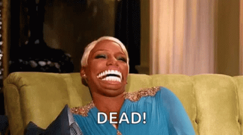 Laughing Woman with Dead on Face