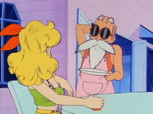 Launch Throwing Juice At Master Roshi GIF