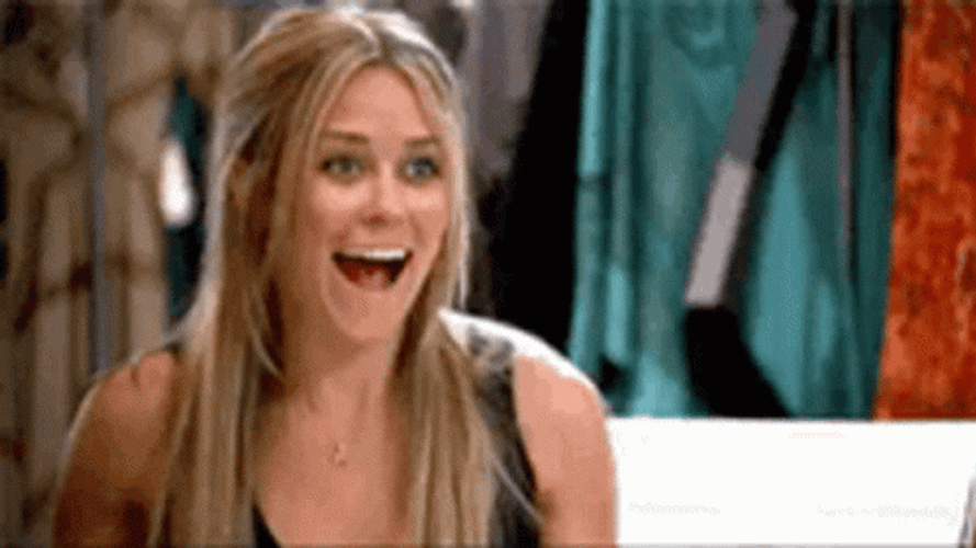 Laureen Conrad Filled With Excitement Seeing Her Friend GIF