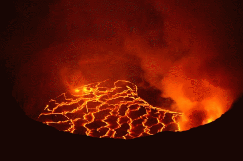 Lava Flowing Volcano GIF