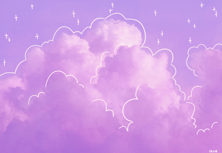 Lavender Cartoon Clouds Background GIF