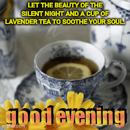 Lavender Tea With Lemon Slice On Saucer GIF