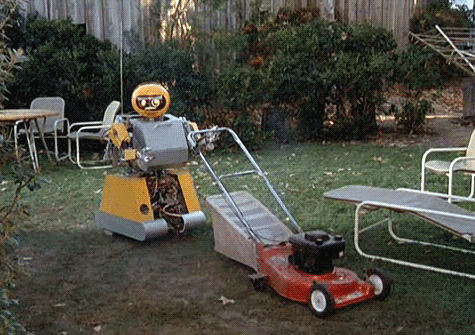 Lawn Mower Deadly Friend Wes Craven Robot GIF