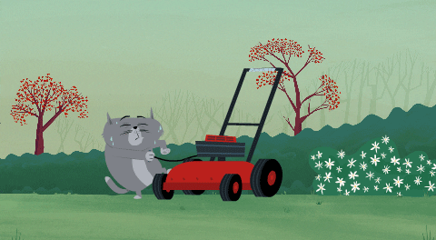 Lawn Mower Kitty Is Not A Cat Start Tired GIF