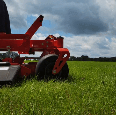 Lawn Mower Side View Grass Blade Blow GIF