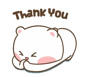 Lay Down Bear With Thank You Text