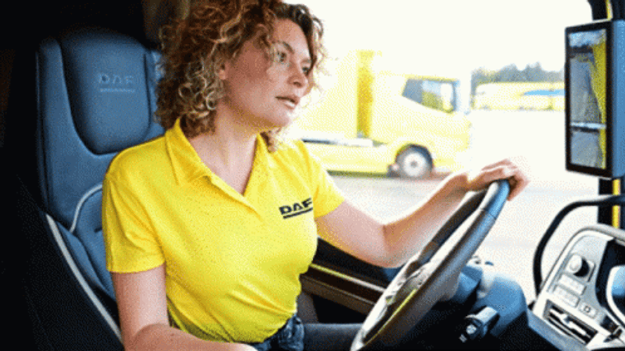 Lay Truck Driver Dancing On Wheels GIF