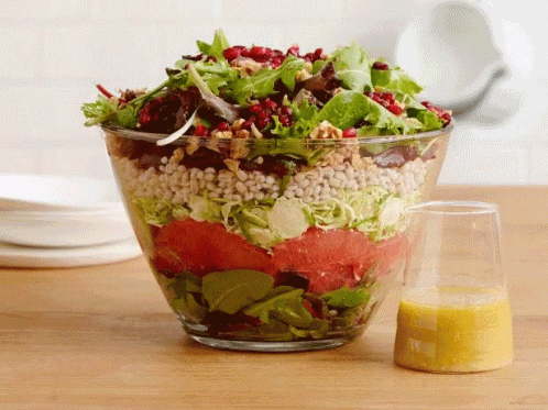 Layered Salad Bowl Dressing GIF