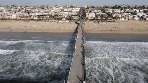 Layers Of Blue Wave On The Shore GIF