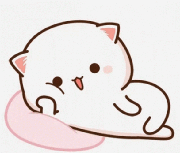 Laying Cat Blowing Kisses GIF