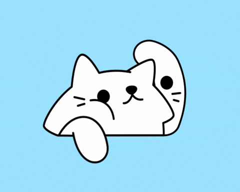 Lazy Cat Waving Half Body GIF