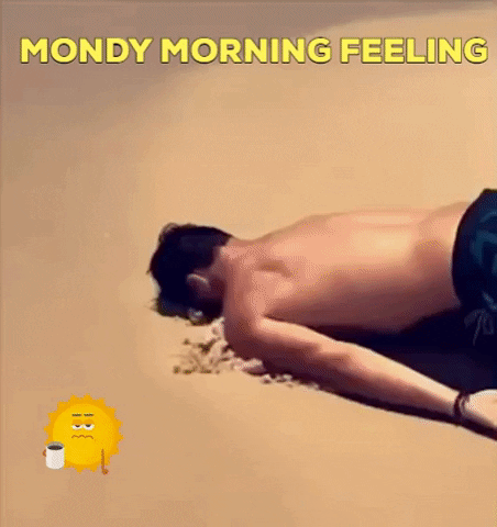 Lazy Man Crawling At Sea Funny Monday Feeling GIF