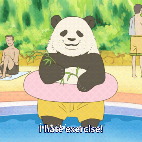 Lazy Panda Doesn't Want To Have Good Morning Exercise GIF