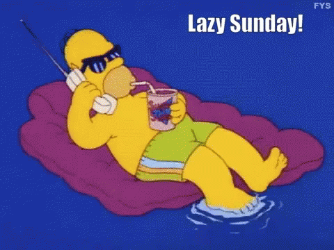 Lazy Sunday Homer Simpson Relax GIF