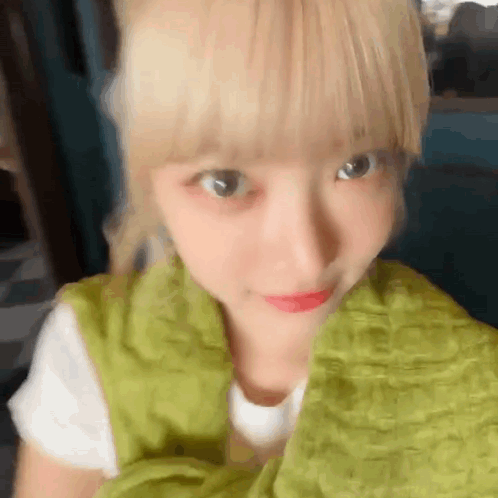 Le Sserafim Hong Eunchae Close Up With Bangs GIF