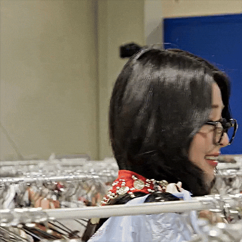 Le Sserafim Huh Yunjin In Glasses Being Bubbly GIF