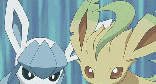 Leafeon And Glaceon Attacking GIF