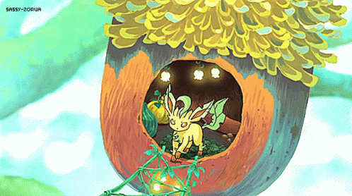 Leafeon Attacking From Its Hideout GIF