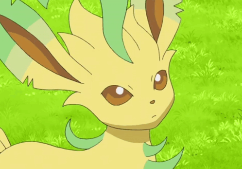 Leafeon Closing Its Eyes GIF