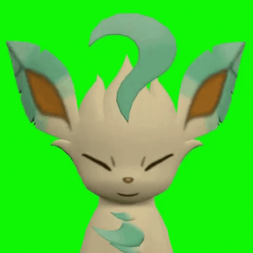 Leafeon Head Banging With Eyes Closed GIF