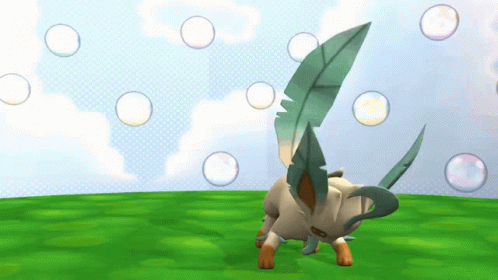Leafeon Jumping Happily GIF