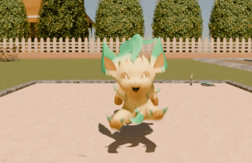 Leafeon Landing On Its Face GIF