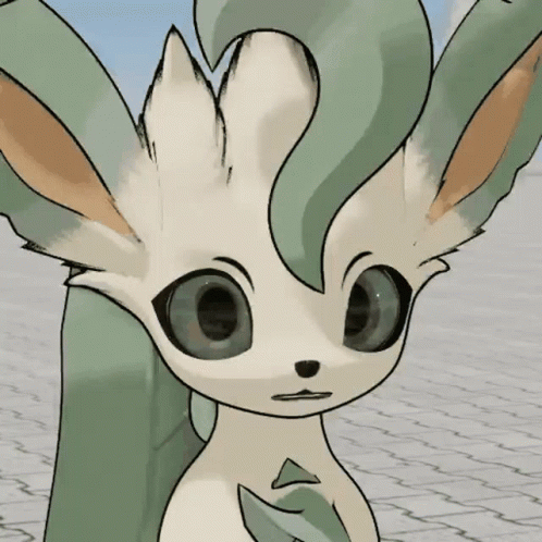 Leafeon Nodding And Raising Eyebrow GIF