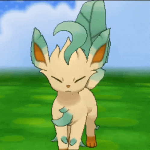 Leafeon Shaking Its Head GIF