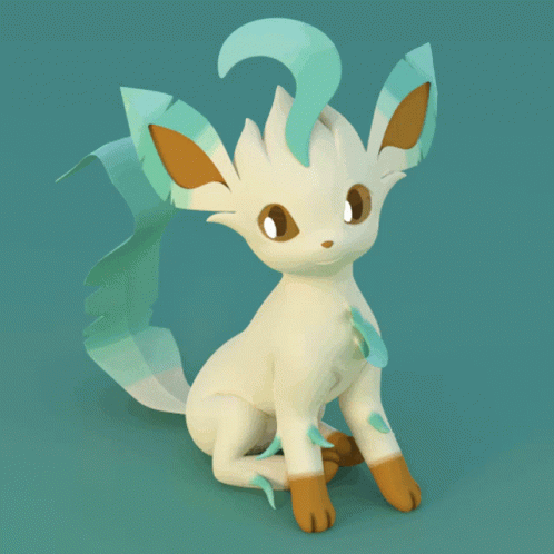 Leafeon Sitting Quietly GIF