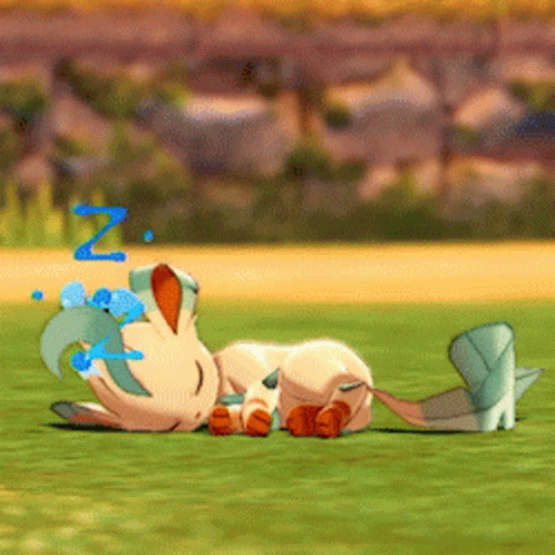 Leafeon Sleeping Peacefully GIF