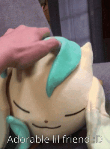 Leafeon Stuffed Toy Head GIF