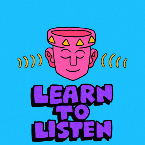 Learn to Listen Sign with Cartoon Head