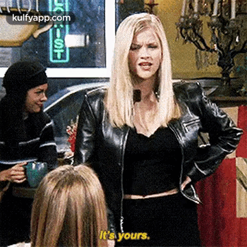 Leather Jacket Woman Tells Black Top Woman 'It's Yours