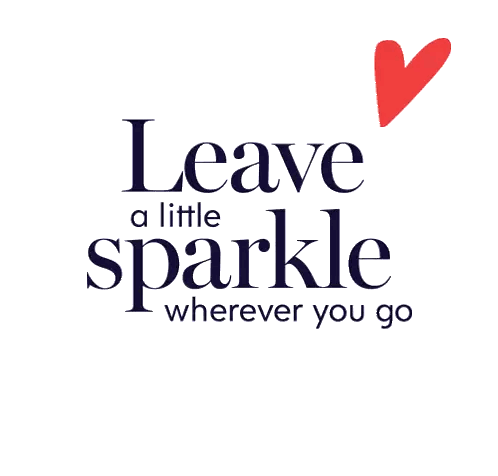 Leave a Little Sparkle Wherever You Go Sign with Red Heart