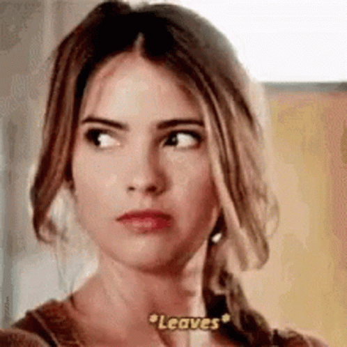 Shelley Hennig Stare While Leaving GIF