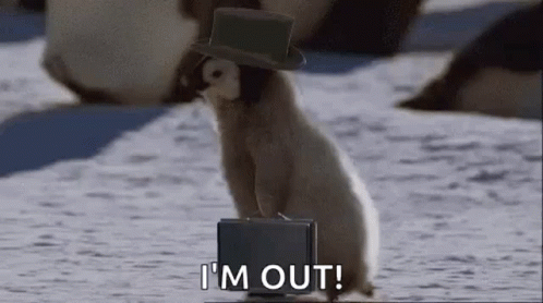 Going Out Penguin Leaving Work GIF