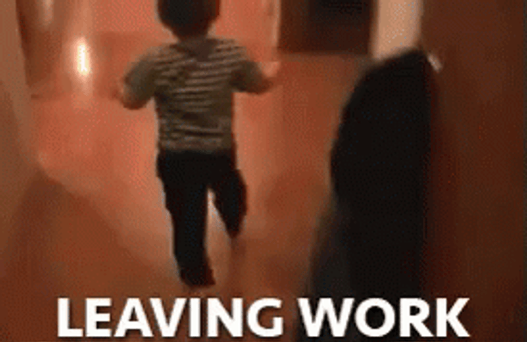 Leaving Work Kid Stairs GIF