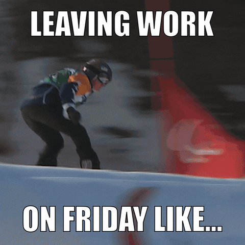 Leaving Work On Friday Skiing GIF