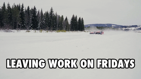 Leaving Work On Friday Snow Racing GIF