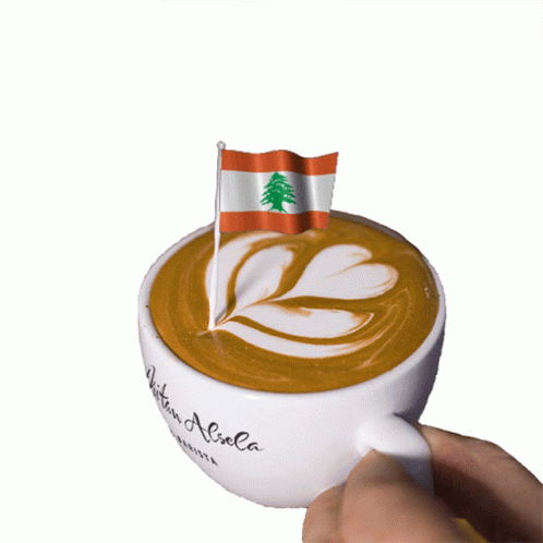 Lebanon Flag Coffee Latte Art GIF