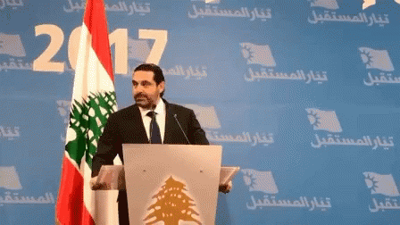 Lebanon Saad Hariri Surprise Hug GIF