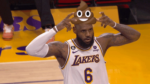 Lebron Flop With Poop Emoji GIF