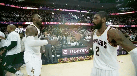 Lebron James And Kyrie Irving Nba Handshake GIF