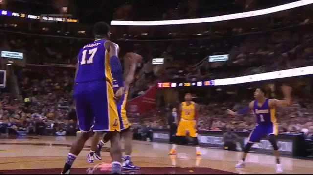 Lebron James D'angelo Russell Ball Hit GIF