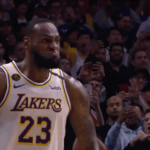 LeBron James in Lakers Jersey Before Crowd