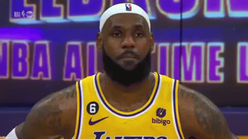 LeBron James In Yellow Jersey Number 6 GIF