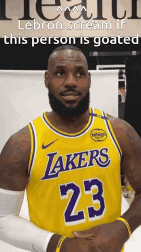 LeBron James in Yellow Lakers Jersey 23