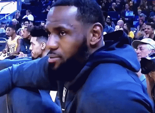 Lebron James Is Sitting In The Stands During A Basketball Game GIF