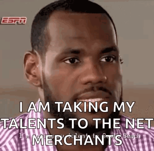 lebron james is taking his talents to the net and merchants .