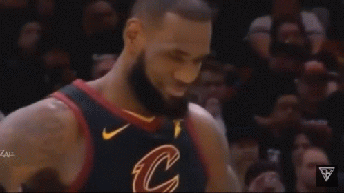 Lebron James Is Wearing A Cleveland Cavaliers Jersey During A Game . GIF